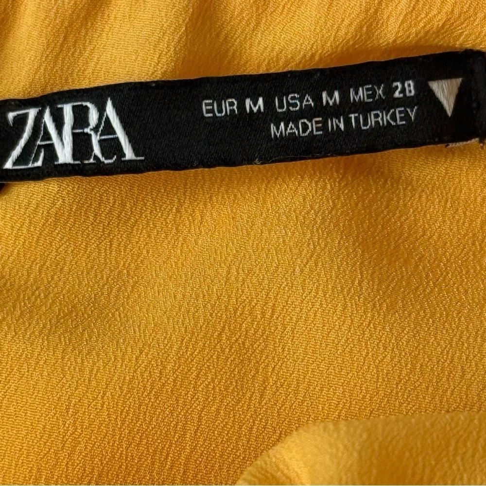 ZARA Women’s Yellow Halter Ring Front Midi Dress Size M Made in Turkey - Picture 7 of 8